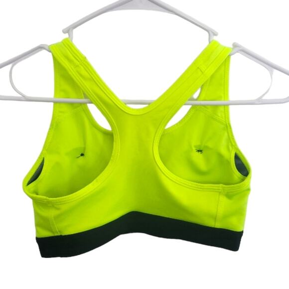 Small Nike Dri-fit neon yellow & black racerback athletic sports bra - Picture 2 of 4